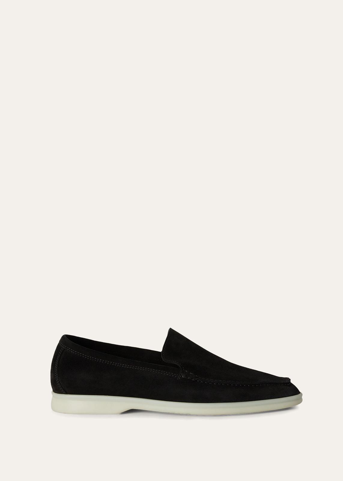 P487 Loro Piana Summer Walk Loafers Black 2