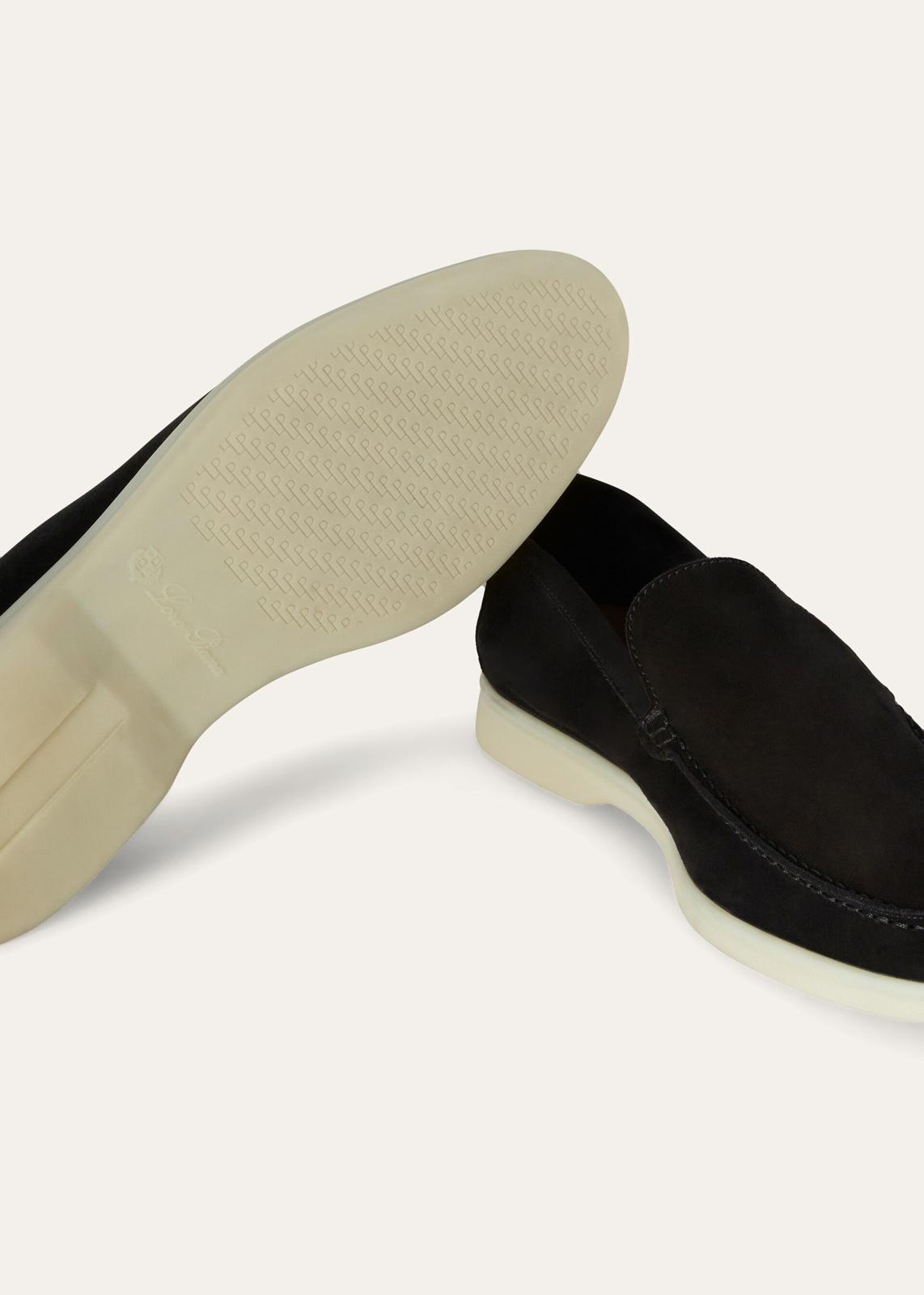 P487 Loro Piana Summer Walk Loafers Black 4