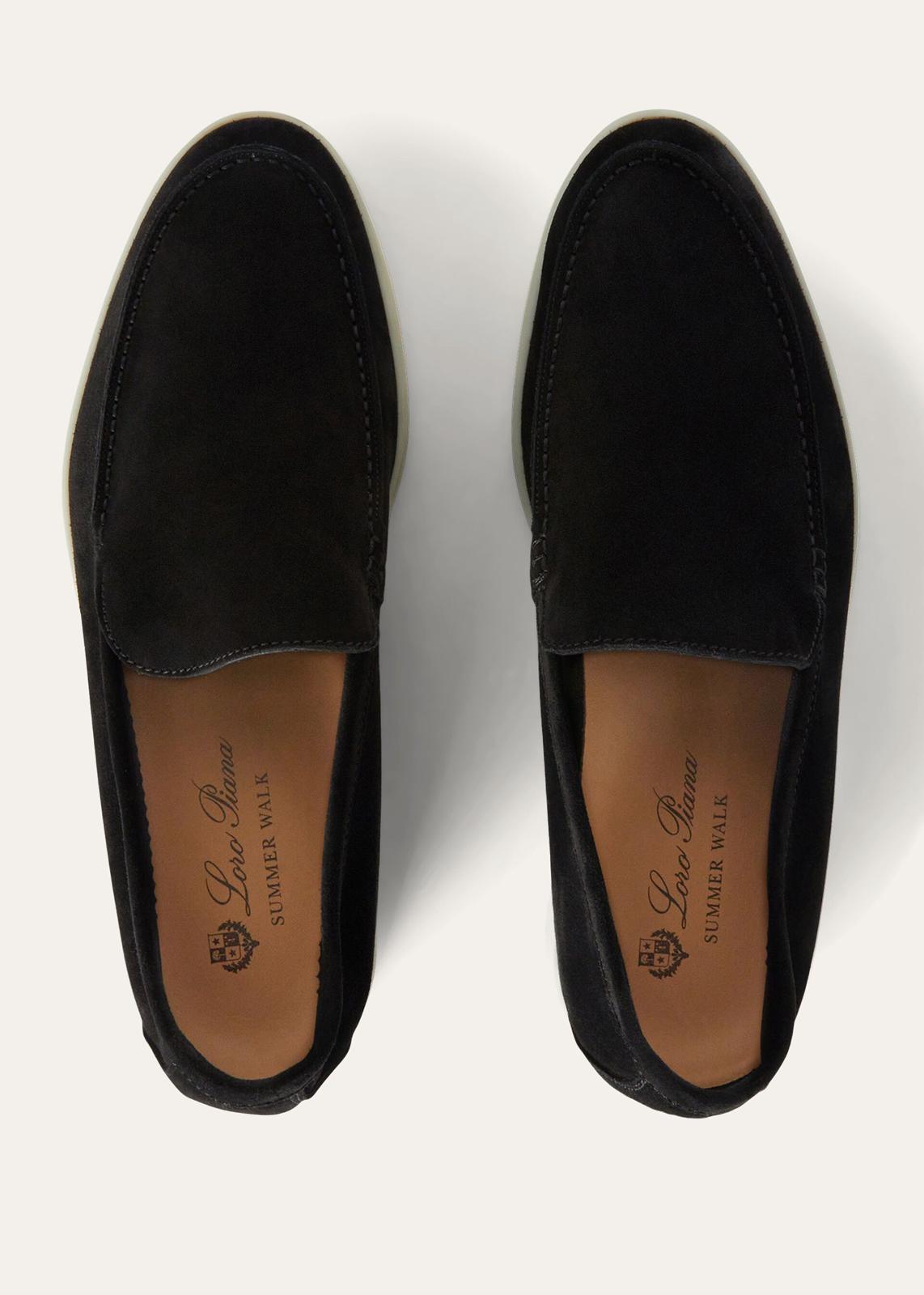 P487 Loro Piana Summer Walk Loafers Black 5