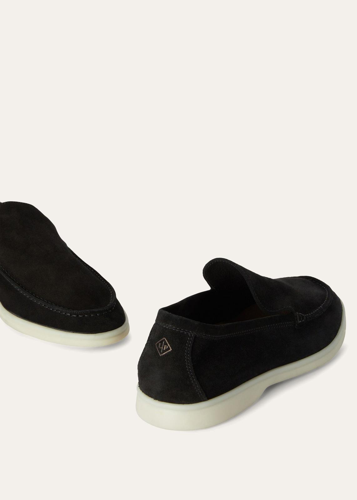 P487 Loro Piana Summer Walk Loafers Black 6