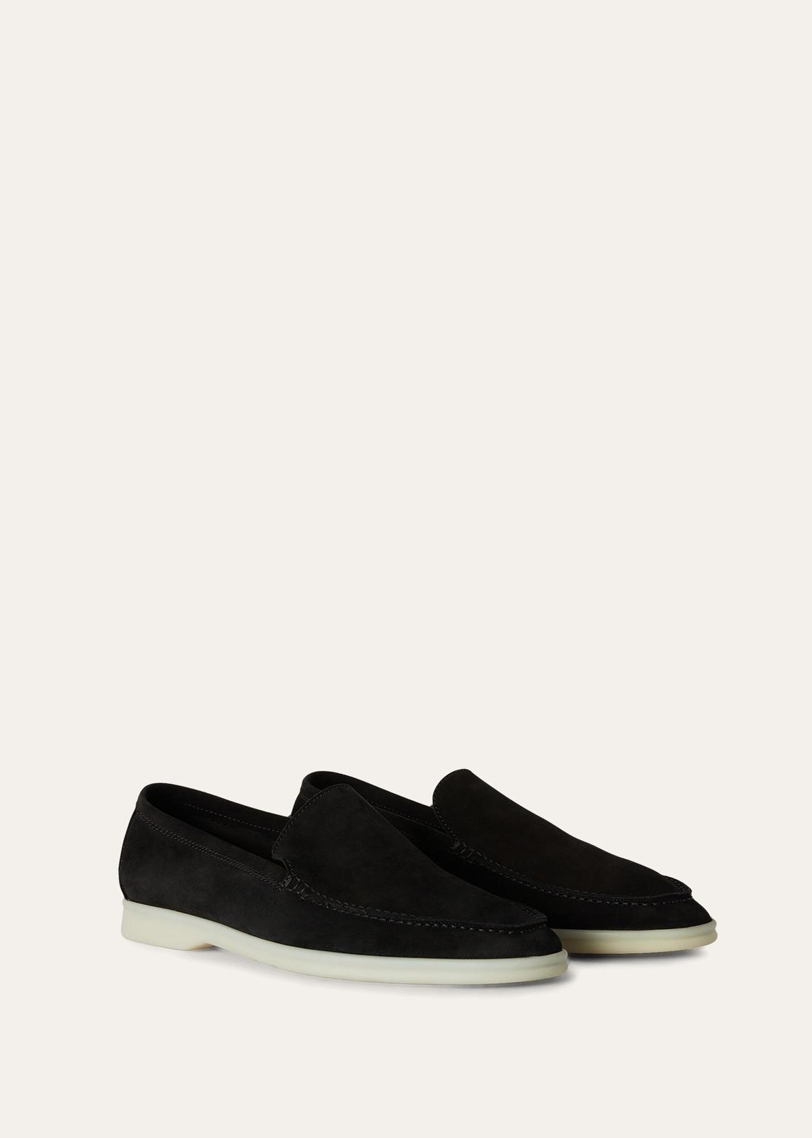 P487 Loro Piana Summer Walk Loafers Black