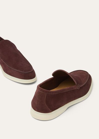 P490 Loro Piana Summer Walk Loafers Dark Maroon 4