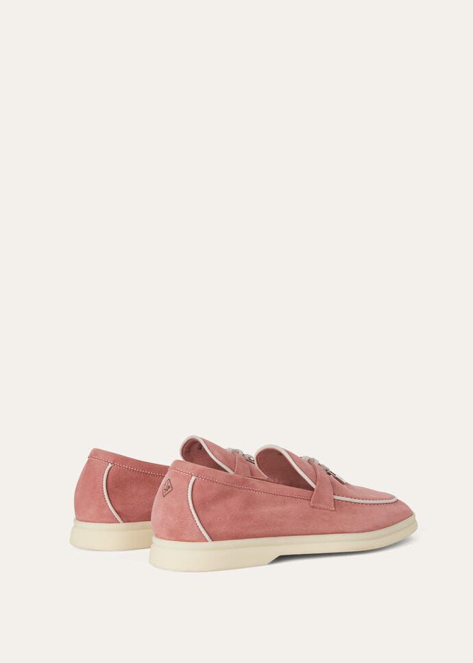 P491 Loro Piana Charms Walk Suede Ancient Blush White 2