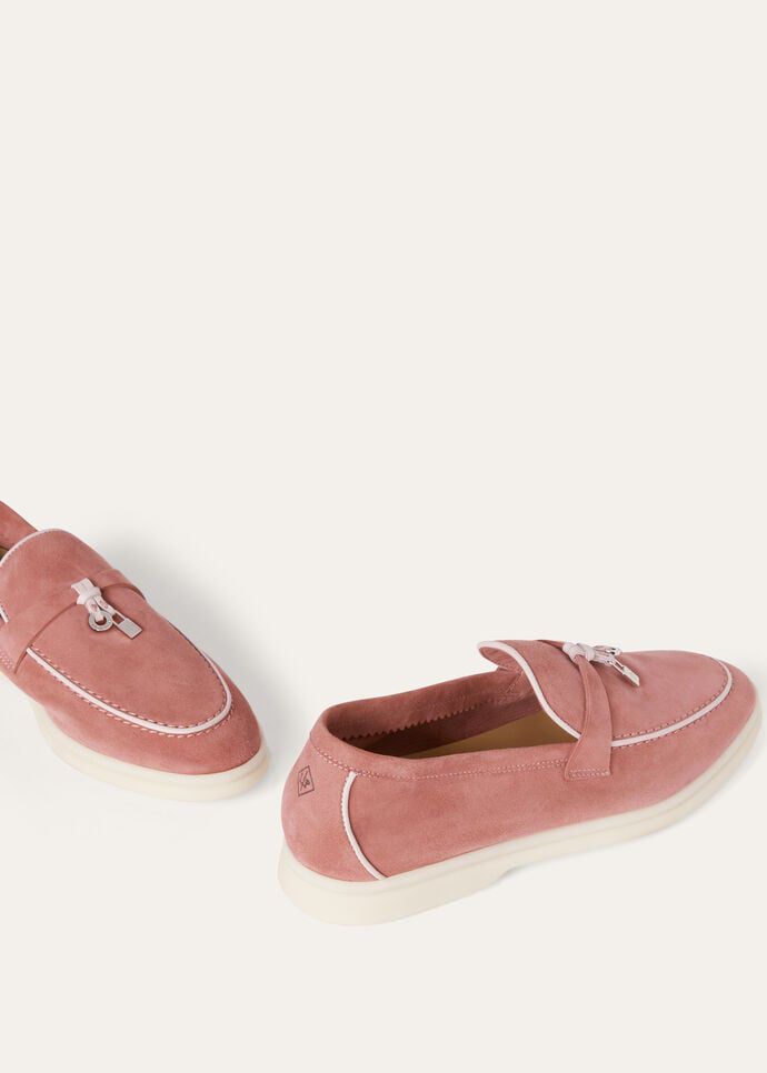 P491 Loro Piana Charms Walk Suede Ancient Blush White 5